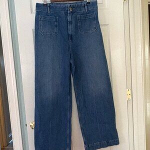 Anthropologie Pilcro "The Skipper" Wide Leg Cropped Jeans Sz 31 Tall